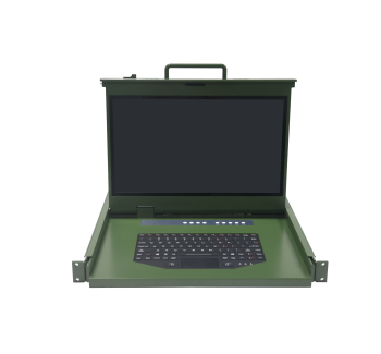 17.3寸|1920*1080|軍綠色全加固|LCD KVM多電腦切換器 |4端口/8端口/16端口| |支持USB/PS2|LED背光| 雙供電模式AC220V/DC12V